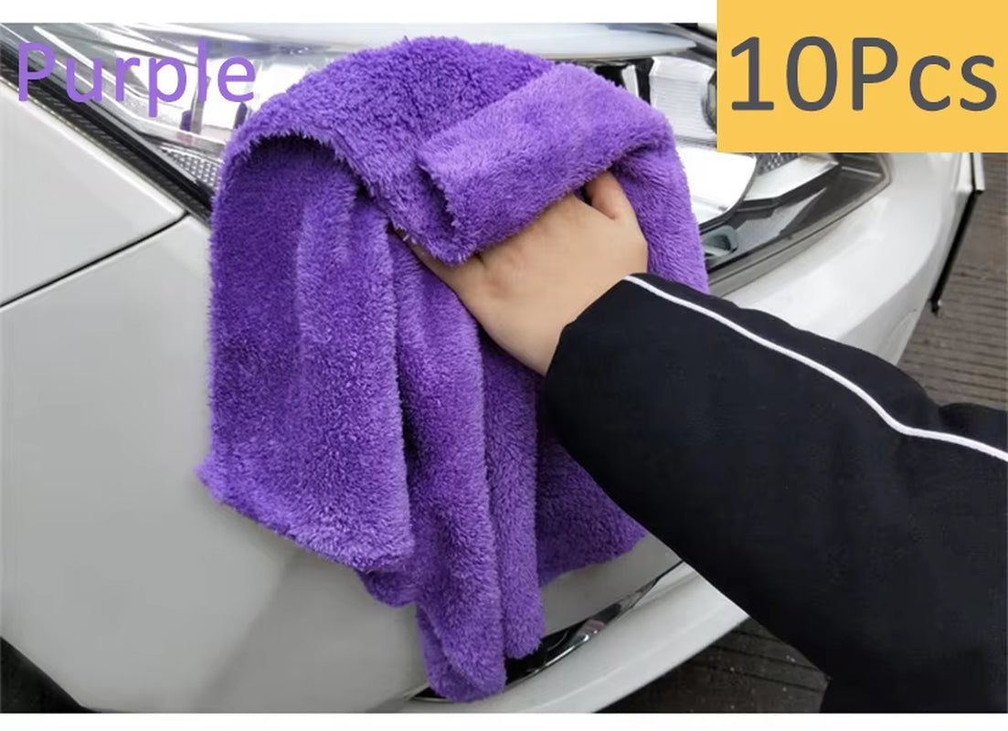 Premium Edgeless Microfiber Car Wash Towels - Soft, Absorbent & Perfect for Detailing - 3/5/10 Pack (40x40CM, 350GSM)